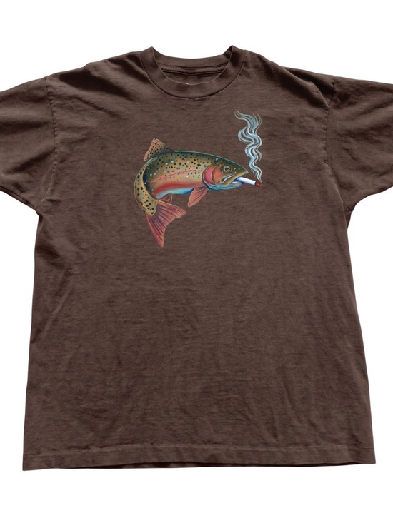 Gildan Other - Smoky Trout Graphic Tee - Casual Brown